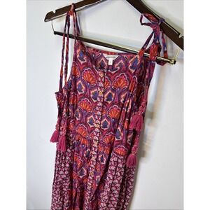Monsoon‎ Fantail Maxi Boutique Block print Dress Women's Size Large